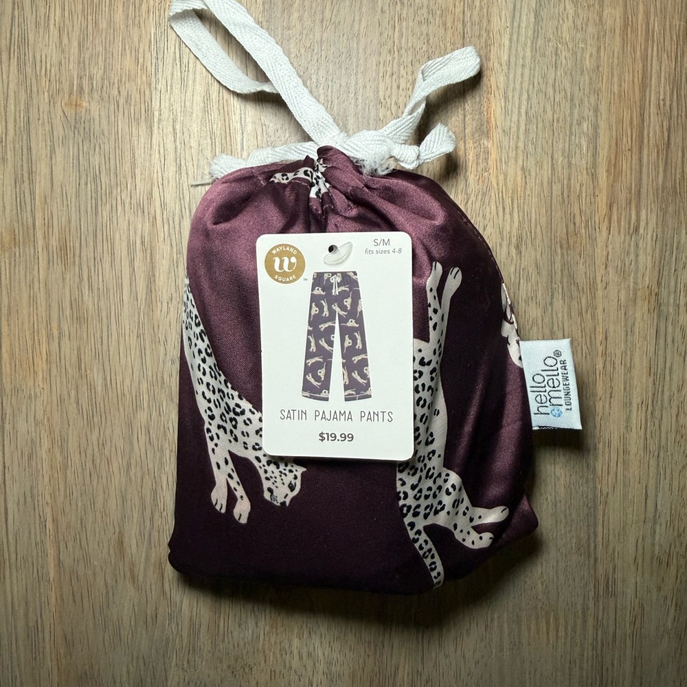 Hello Mello Women's Satin Pajama Pants - Deep Purple